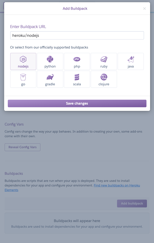 Add buildpack